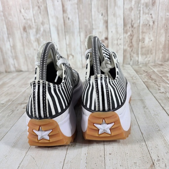 Converse Run Star Hike Low Top Black White Striped Platform Sneakers A03297C 7.5 - Picture 3 of 8